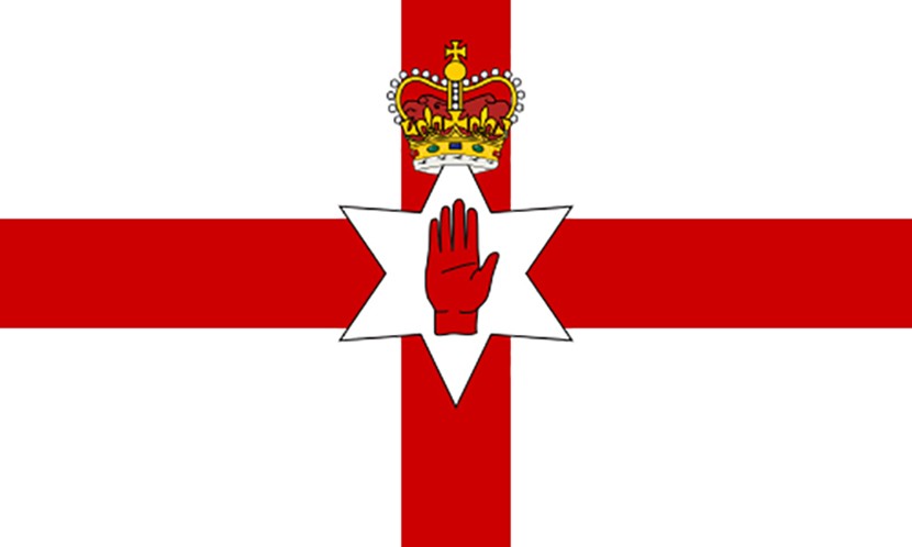 An image of the Ulster flag to represent Northern Ireland